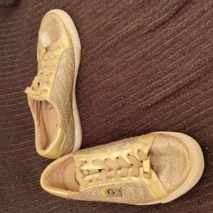 Shiny golden Guess shoes. Size 8.5 women's U.S.